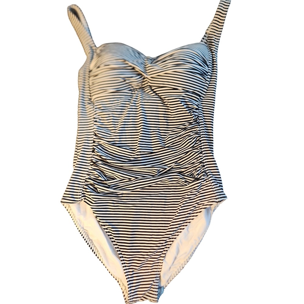 Bond-eye Australia Swimsuit Womens 8 One Piece Padded Ruched Stripe